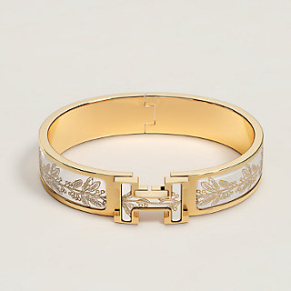 Clic H Poste et Cavalerie bracelet - White | Hermès Finland